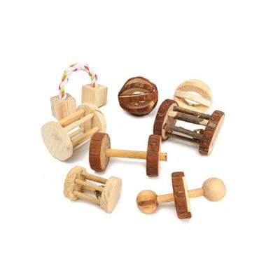 China Viable Exercise Chewing Wooden Teeth Worry Molar Toy for Hamster Rabbit Pet Rodent Tunnel Stick Cleaning Toys for sale