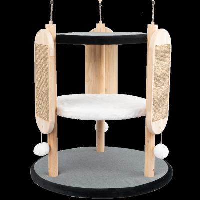 China Sustainable Three Sisal Scratching Surfaces Cat Scratcher Cat Tree Cat Furniture for sale