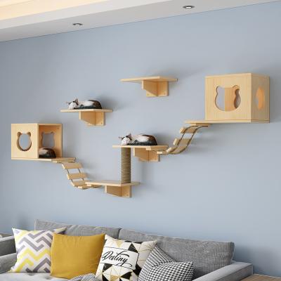 China Cooling Wall Cat Shelves Pet Furniture with Steps Cat Climbing Shelves for sale