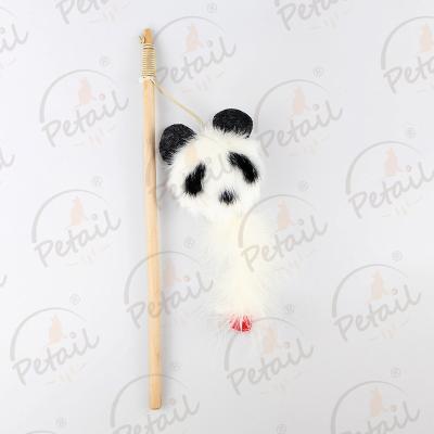 China Viable Cat Toy Pet Interactive Toy Cat Teaser with Plush Panda Toy for sale