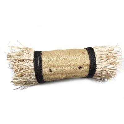 China Rabbit Viable Tunnel Toy Hamster Tube Handmade Straw Braided Hideout with Loofah and Corn Leaf for sale