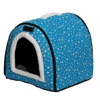 China Sustainable Wholesale Portable House Shape Dog Bed Pet Bed Dog Products for sale