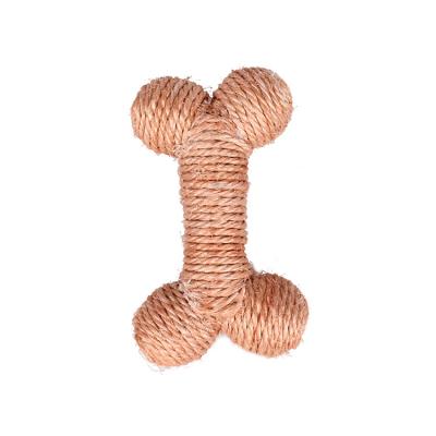 China Sustainable Modern Natural Sisal Woven Safety Dog Chew Dog Bone Toy for sale