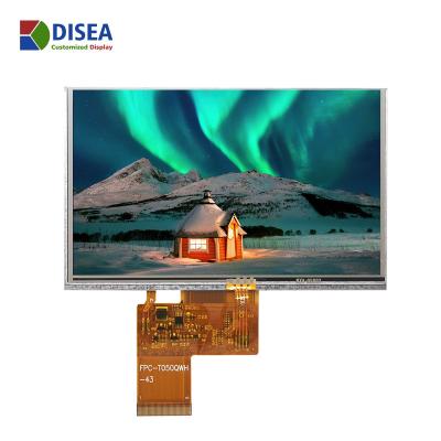 China DISEA OEM 800*400 RGB 40PIN 5 Inch Resistive TFT Touch LCD Display Module 5.0 for sale