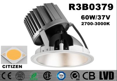 China High Power 60W Dimmable COB Downlights Round Cut Hole 216mm White Warm Aluminum for sale