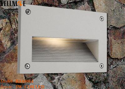 China Recessed Outdoor LED Step Lights , Rectangle Aluminum  Wall Lamp 3W 110 - 240V 50HZ for sale