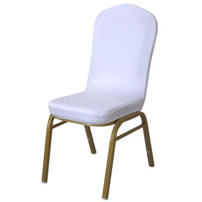 China Plain Universal Lycra Spandex Half Banquet White Thicken Chair Cover For Wedding Events Decoration for sale