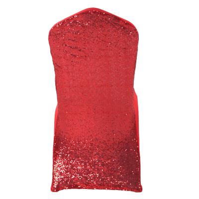 China Plain Shinny Sequin Chair Cover Spandex Stretch Shimmer Dining Slipcover For Event Wedding Party Birthday Decoration for sale