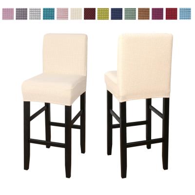 China Plain Bar Counter Stool Chair Covers Removable Cover Stretch Kitchen Dining Chair Seat Covers for sale