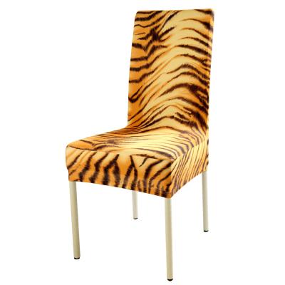 China Durable Spandex Stretch Banquet Tiger Pattern Half Chair Cover For Hotel Restaurant Home Kitchen for sale