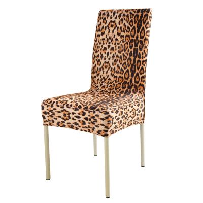 China Durable Spandex Stretch Banquet Leopard Print Half Chair Cover For Hotel Restaurant Home Kitchen for sale