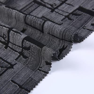 China Simple Geometric Memory Abstract Lines Knitting Jacquard Yarn Dyed Polyester Stretch Fabric For Garments for sale