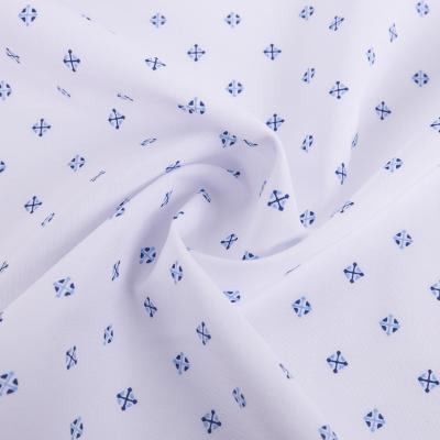 China Anti-bacteria fashion design printing organic bamboo polyester woven fabric for men's shirt for sale