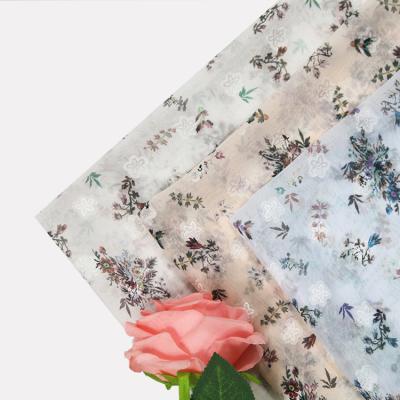 China The latest 2022 memory spring thin jacquard digital printing mesh fabric and summer polyester 100% mesh fabric for sale