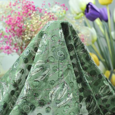 China Feather anti-static jacquard floral print chiffon fabric for woman-summer dress for sale