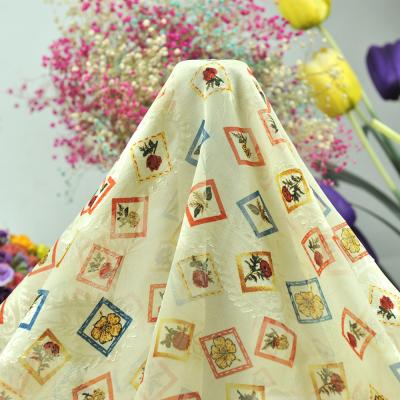 China Memory Design 100%Polyester Woven Chiffon Square Print Fabric For Hijab Women Tops Dress Blouse for sale