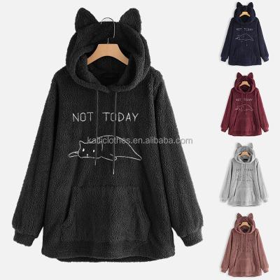 China New Women's Breathable Hooded Loose Large Size Double-sided Plush Sweater Long-sleeved Sweater Jacket for sale