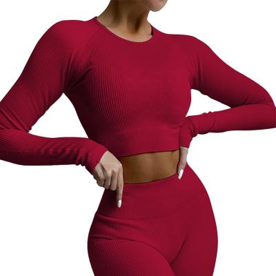 China Breathable Workout Sets For Women Seamless Ribbed Crop Tank High Waist Shorts Yoga Outfits for sale