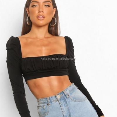 China Dropship adorable anti-pilling tops for women 2021 off the shoulder ladies crop top shirt for sale