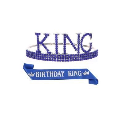 China Lovely Colorful King and Sash Set Party Supplies Birthday Party Decoration Sash Set Boy Theme Crown for sale