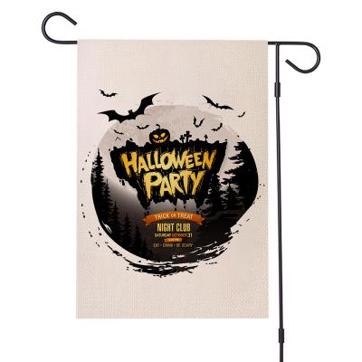 China Halloween Party Halloween Decoration Flag Double-Sided Printing Canvas Cartoon Designed Pumpkins Garden Flag for sale