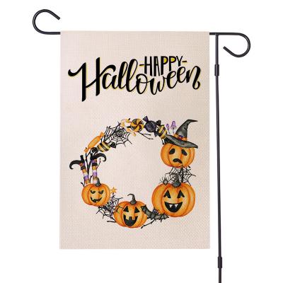 China Halloween Party Garden Decoration Flag Garland Halloween Garland Design Linen Material Halloween Garden Flag Party Supplies for sale