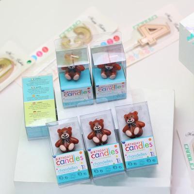 China Birthday Party Decoration Cake Toppers Teddy Bear Candle For Party Supplies Candles for sale