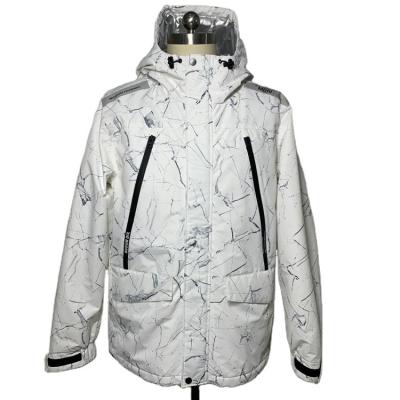 China OEM High Quality Winter Waterproof Men's Marble Print Oversized Puffer Jacket for sale