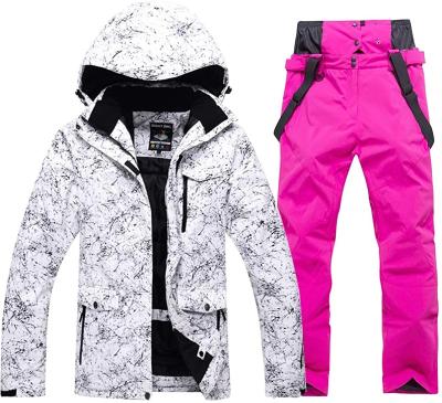 China Colorful Printed High End Women's High End Waterproof Snowboarding Windproof Ski Jacket And Pants for sale