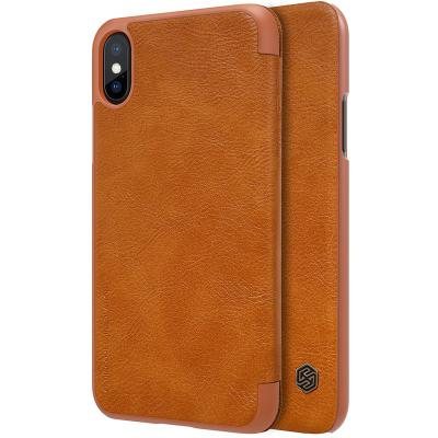 China Simple Flip Wallet Case Nillkin Case For Apple iPhone X XS Qin Leather Case for sale