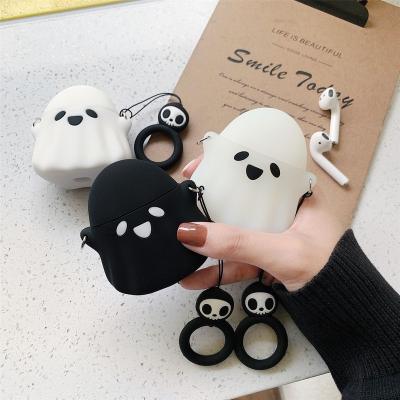 China Protect Earphone Hot Selling Soft Silicone Case For Airpods Cartoon Ghost Case For Airpods 1 2 Case Halloween for sale