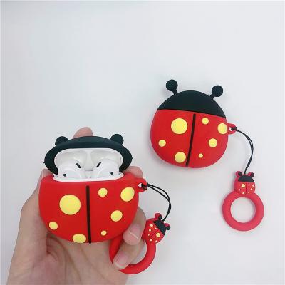 China Protect Earphone Wireless Earbuds Wholesale Cover Ladybird Ladybug Case For Lady Beetle Silicone Airpods1/2 Case for sale