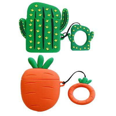 China For Earphone For Airpods Carrot Cases Silicone Rubber Cactus Earphone Case For Airpods 1 2 for sale