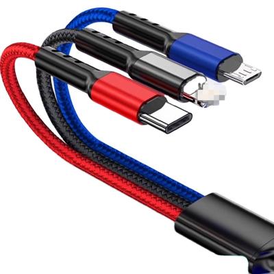 China MP3 / MP4 Player 3in1 USB Cable Micro C Type Knit Power Cable 5A Fast Charging Cable 1.2M for sale