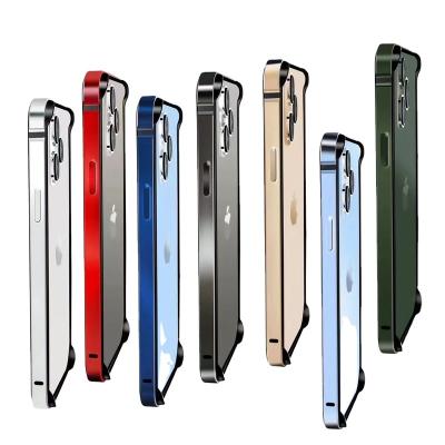 China Shockproof For iPhone 13 Pro Frame Bumper Slim Thin Hard Metal Bumper For iPhone 13 pro Max Aluminum Frame Case for sale