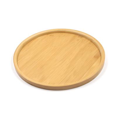 China Viable Hot Sale Customization Amazon Wooden Round Dinner Dish Tea Coffee Food Home Decoration Bamboo Round Wooden Dinner Dish for sale