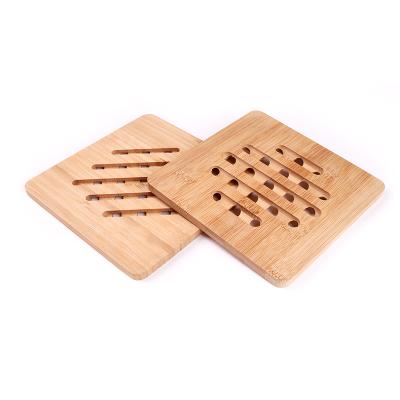 China Heat Resistant Insulation Bamboo Square Mat China Round Dining Table Mat Non-slip Dining Tableware Drink Coaster Bamboo for sale