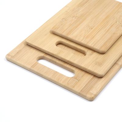 China In 2020 Three Pieces Sustainable Hot Bamboo Cutting Board Kitchen Meat Cheese And Vegetables Cutting Board Natural Wooden Large Cooked Food for sale