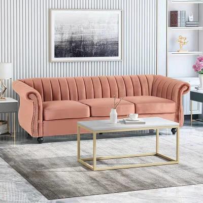 China Living Room Sofa Small Home Furniture Sofa Set Apartment Velvet Sofa 1+2+3 Sectional Sofa for sale