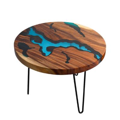 China Living Room Solid Wood Coffee Table Resin River Dining Table Epoxy Round Luxury Center Tables for sale