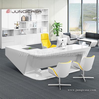 China Modern Glossy Office Furniture Desk  Furniture High Tech Executive Office L Shaped for sale