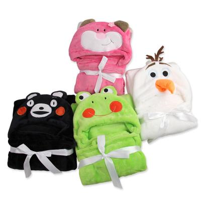 China Breathable Soft Hat Embroidered Coral Fleece Baby Infant Bathrobe for sale