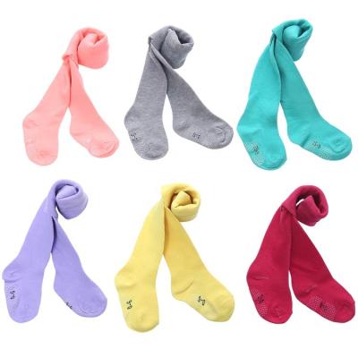 China Hot Sale Solid Colors Anti Slip Baby Cotton Antibacterial Tights for sale