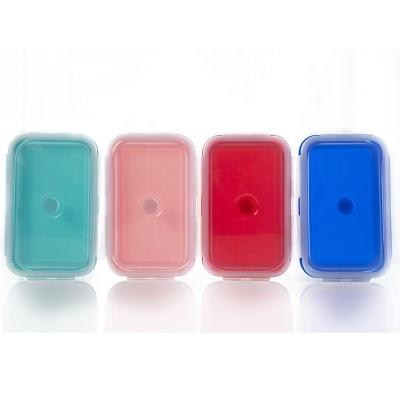 China BPA FREE Silicone 1200ML Sustainable Food Storage Lunch Box Individual Container for sale