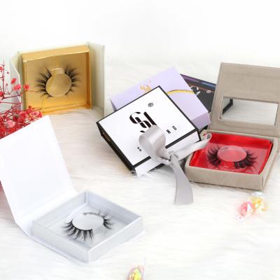 China 25-30 times SY shuying Lasheswholesale Factory Seller Factory Fiber Vegan Faux Natural Faux Mink Eyelashes Black and White Lash Boxes for sale