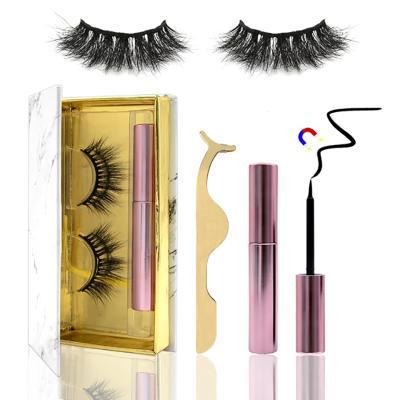 China 25-30 Times Qingdao Private Label Magnet Eyelashes Custom Set Bundles 3d Eyeliner And Magnetic Lashes With Tweezers for sale