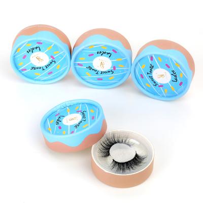 China Recyclable Wholesale Fashion Custom Doll Lashes Round Circle Lash Packaging Eyelash Boxes Private Label Circle Lash Packaging for sale