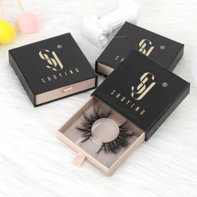 China SY SHUYING Recyclable Eyelash Factory Wholesale Empty Eyelash Packaging Box Bulk Luxurious Custom Black Lashbox Packaging Square With Logo for sale