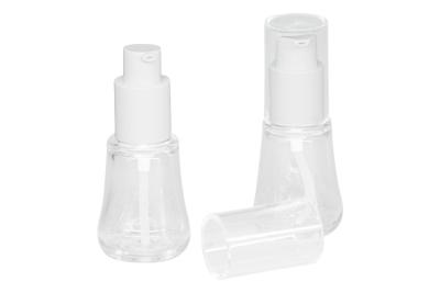 China Transparent Heavy Wall 30ml Lotion Pump Bottle 50% PCR PETG For Serum Essence Oil for sale