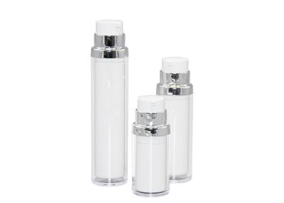 China UKA65 Skin Care 15ml 30ml 50ml Double Wall Vacuum Bottle With Silver Shoulder for sale